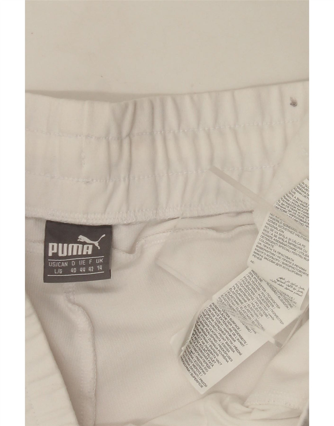 PUMA Short de sport graphique pour femme UK 14 Large Blanc Coton