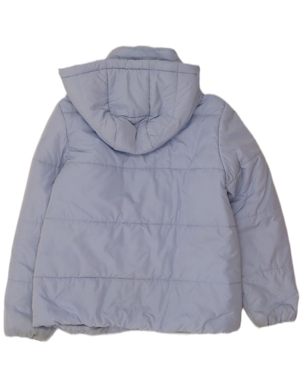 Marks & Spencer Veste matelassée à capuche pour femme UK 14 Large Bleu Polyester