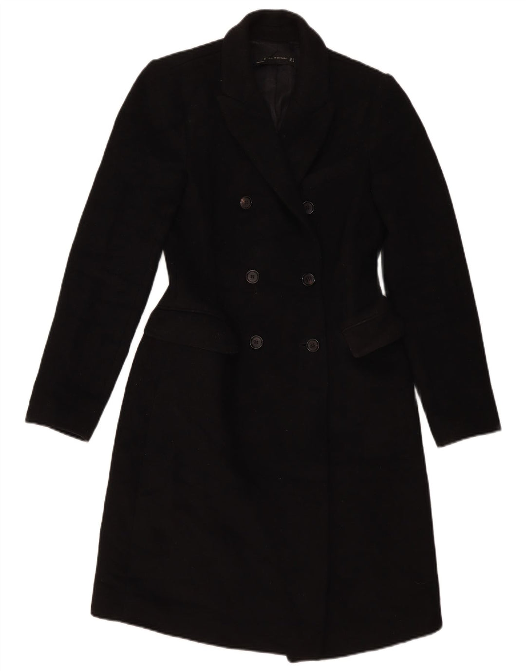 Zara Manteau croisé pour femme UK 10 Petit Noir Polyester