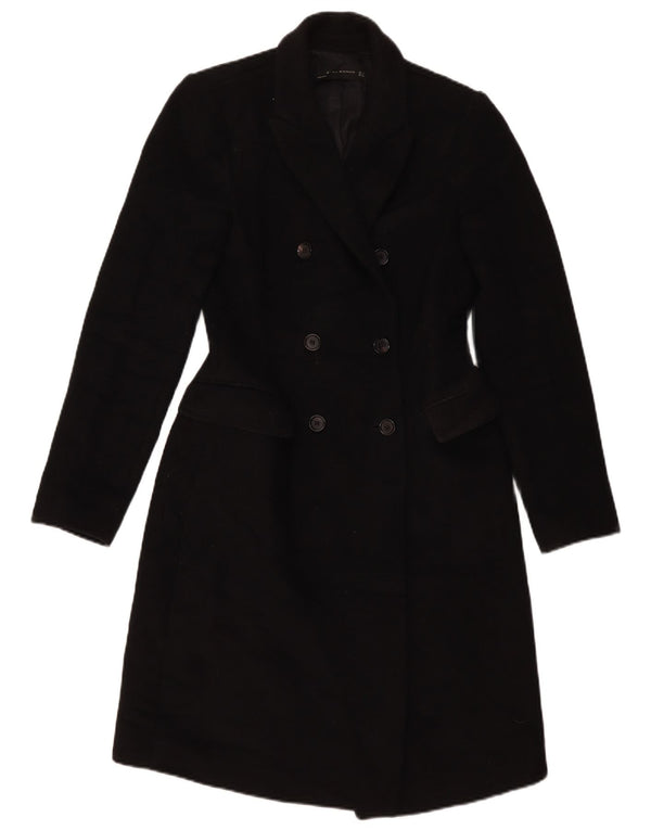 Zara Manteau croisé pour femme UK 10 Petit Noir Polyester