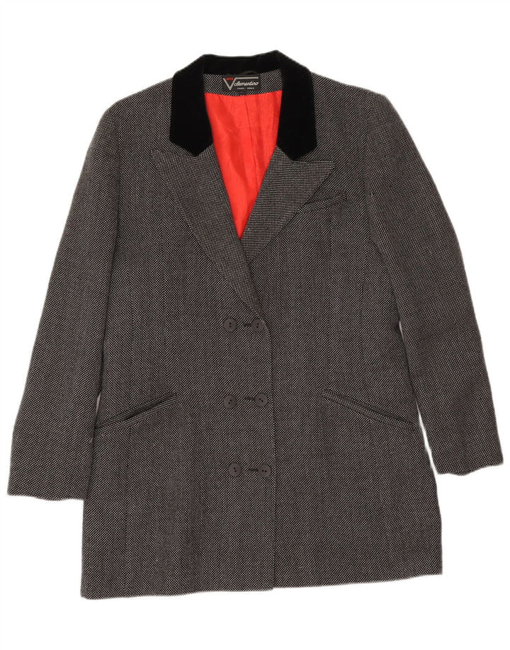 Clementino Veste Blazer Double Boutonnage Femme EU 36 Petite Laine Grise