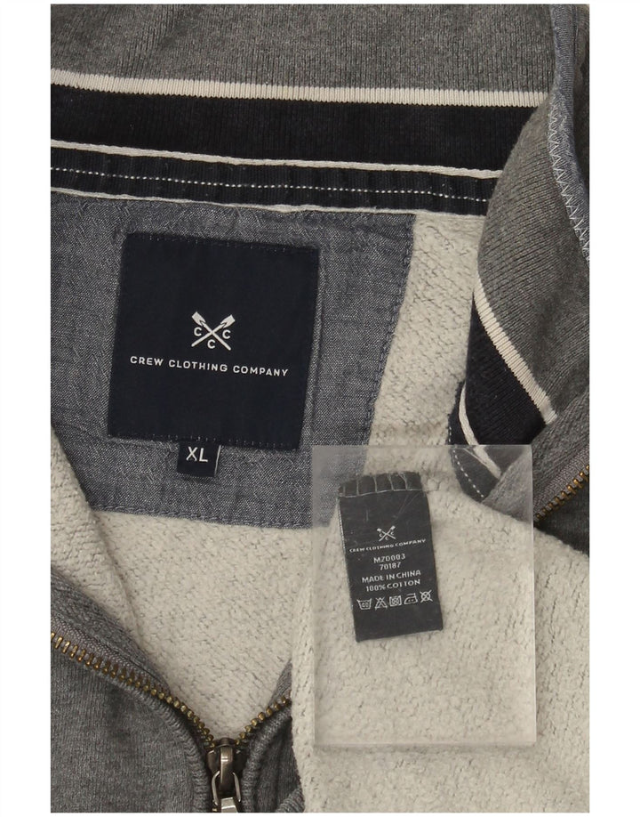 CREW CLOTHING Sweat-Shirt Col Zippé Homme XL Gris Coton
