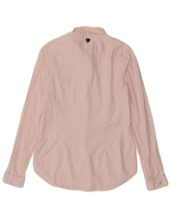 Tommy Hilfiger Chemise Femme US 8 Coton Rayé Rose Moyen