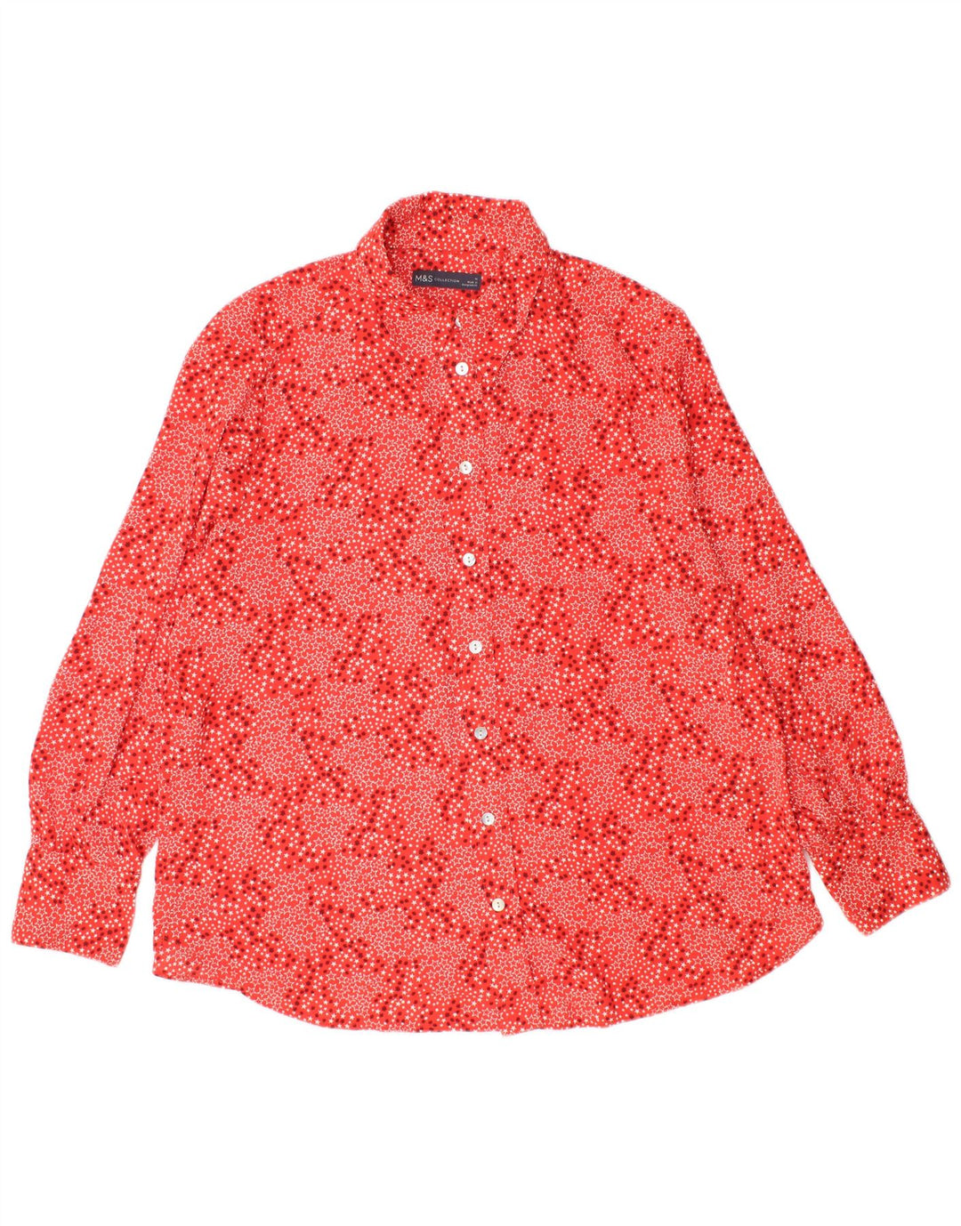 MARKS & SPENCER Chemise Femme UK 46 Grand Rouge Géométrique Polyester
