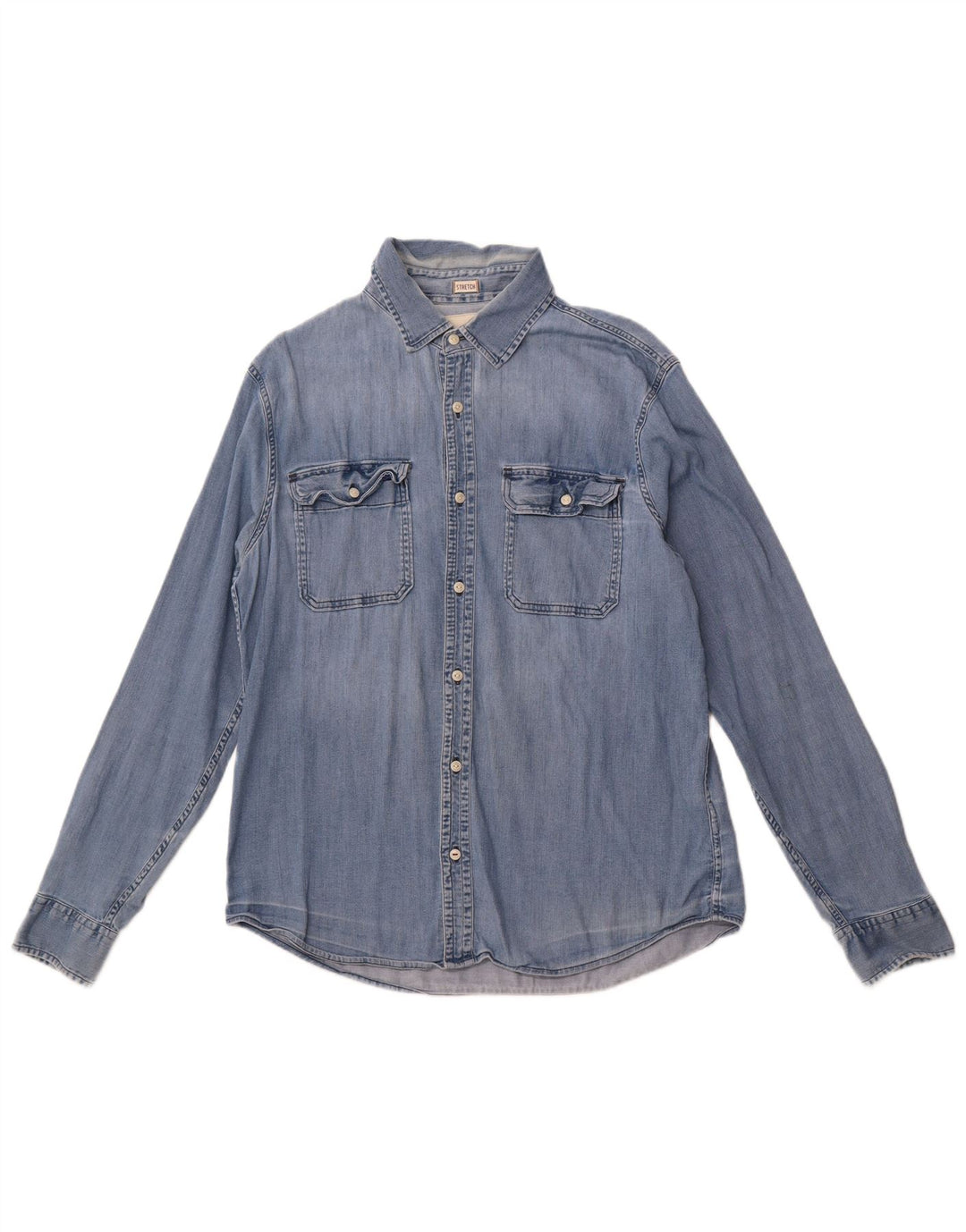 HOLLISTER Chemise en Jean Bleu Moyen Coton Homme