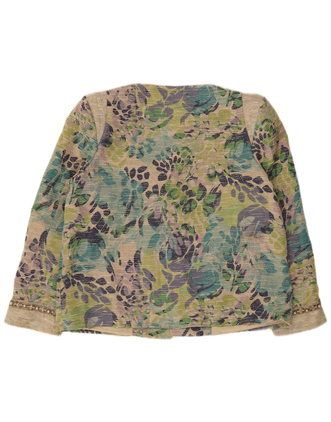 Gattinoni Veste Blazer Ouverte Femme UK 18 XL Multicolore Floral