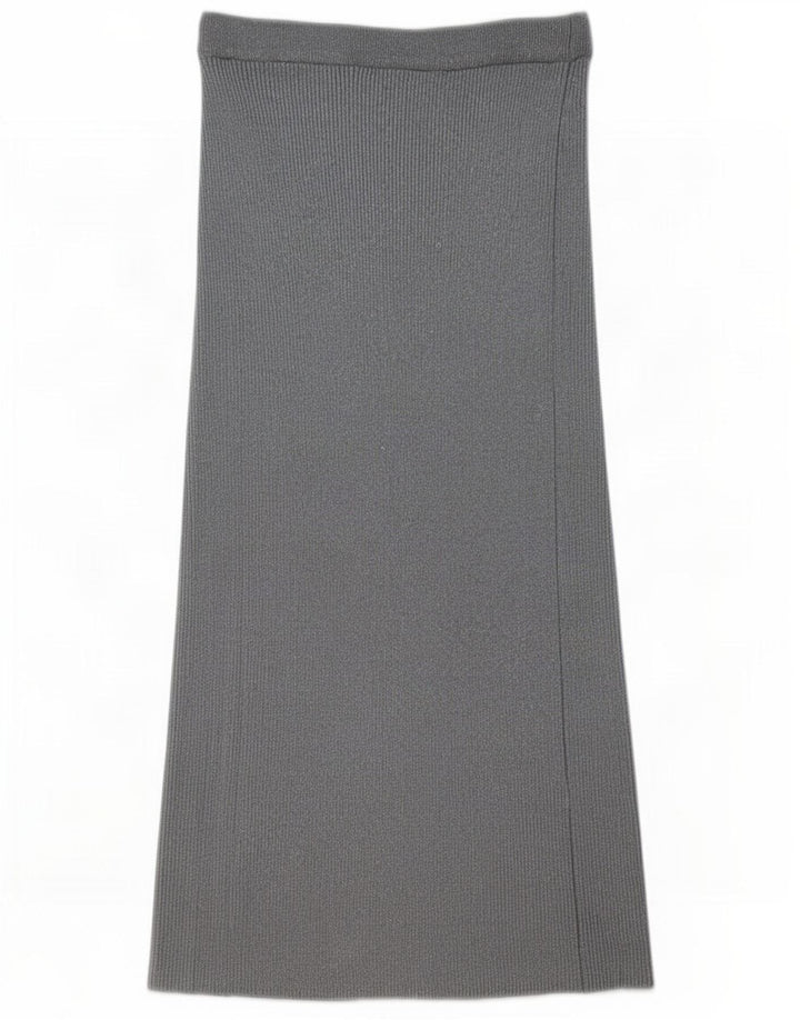 Zara Femme Jupe Maxi Moyenne W28 L34 Gris Viscose