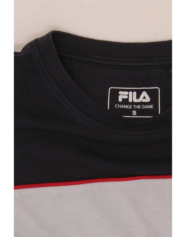 Fila T-Shirt Graphique Homme Petit Bleu Marine Colourblock