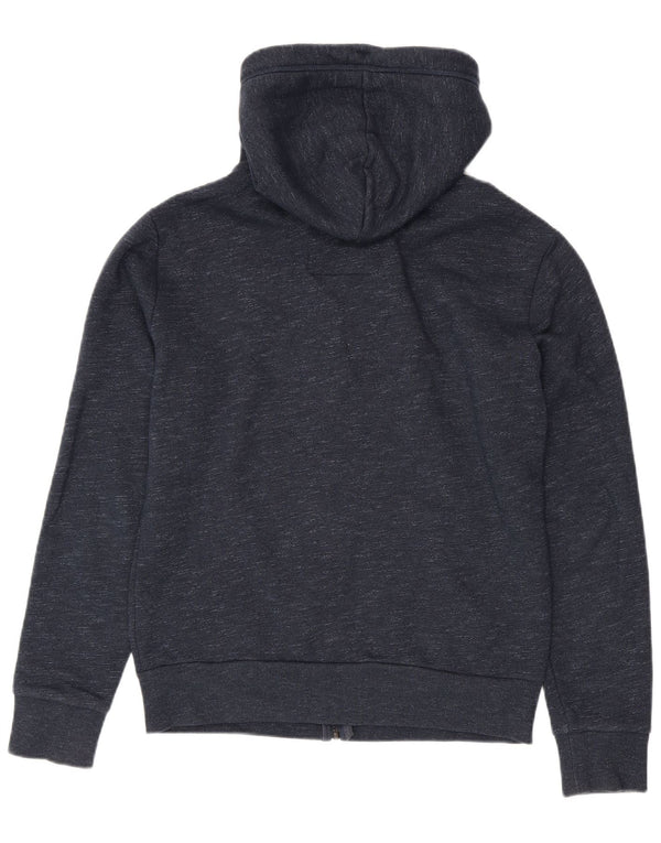 Superdry Pull à capuche zippé en coton moucheté bleu marine moyen