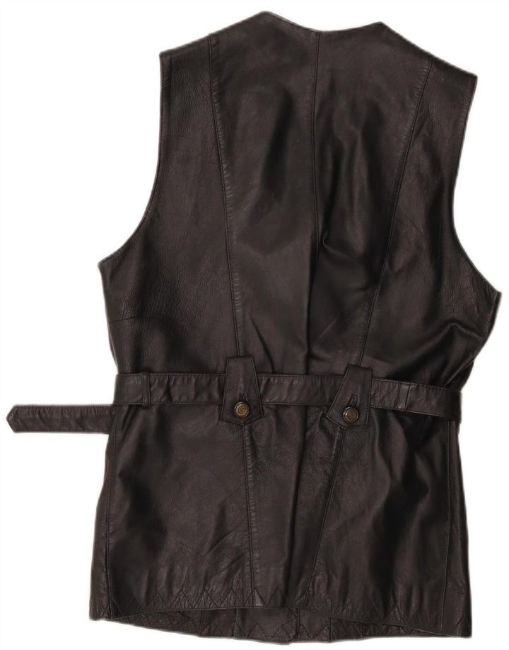 New Fast Gilet Cuir Femme EU 38 Moyen Noir Cuir