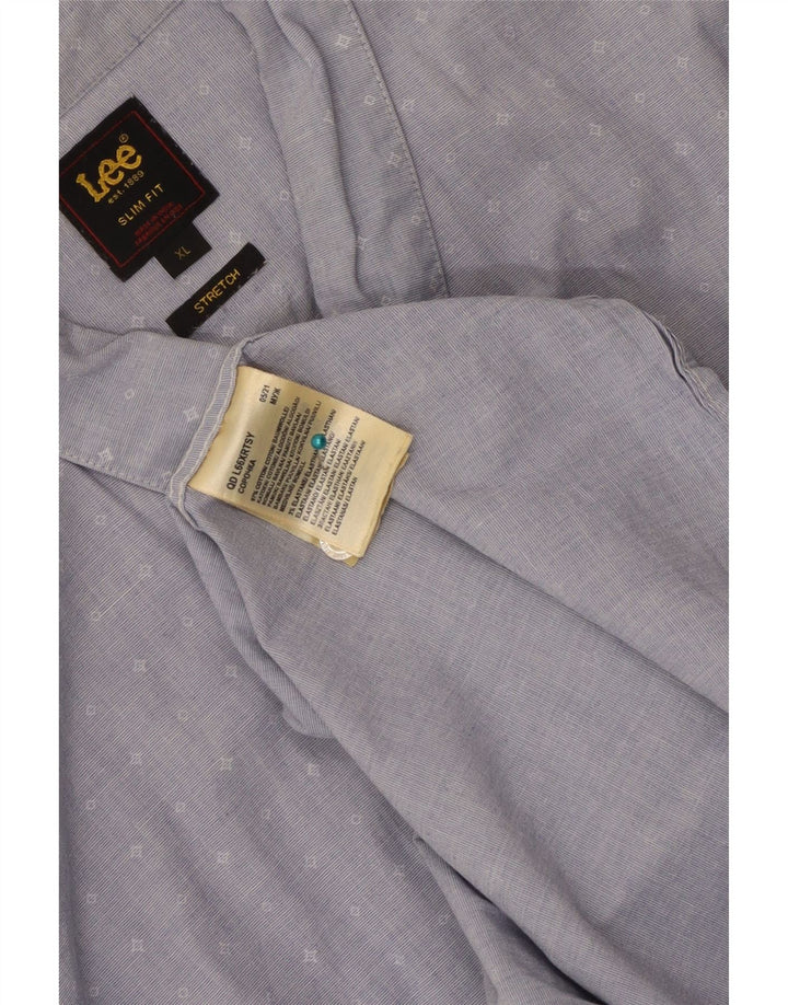 Lee Chemise Slim Fit Stretch Homme Bleu Géométrique Coton