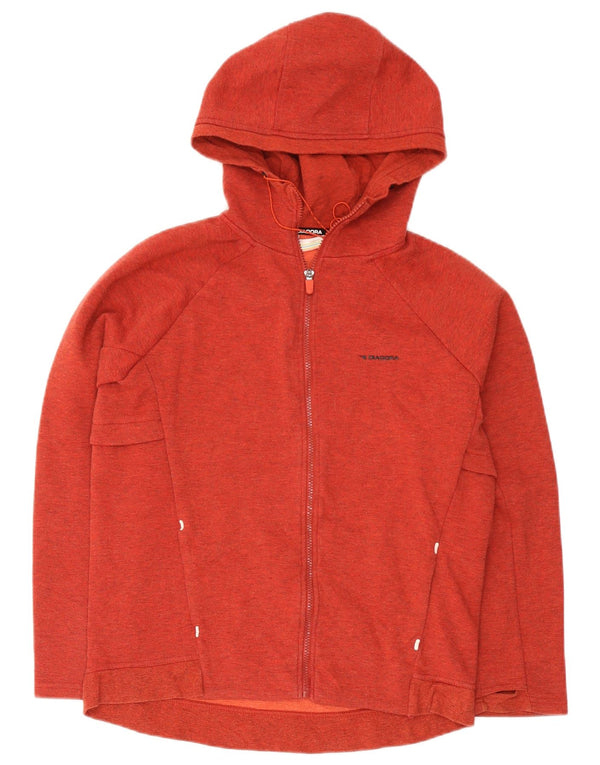 Diadora Pull à capuche zippé en coton moucheté rouge moyen |