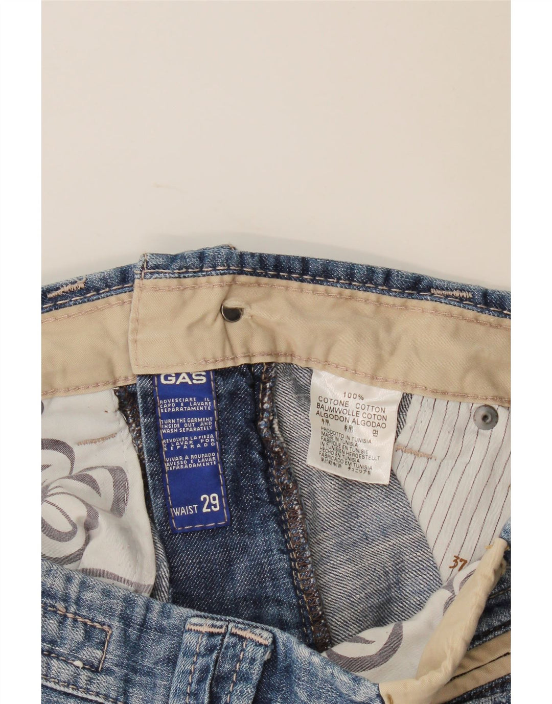 Gas Short en Jean Homme W29 Petit Bleu Coton