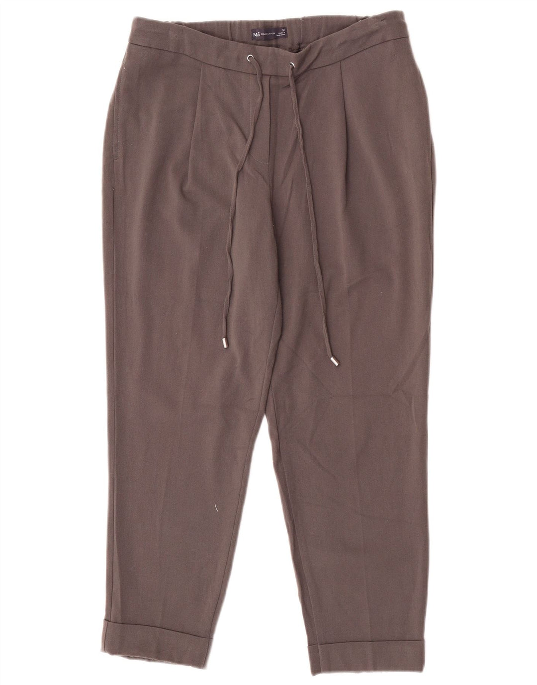 Marks & Spencer Pantalon court pour femme UK 12 Medium W30 L25 Gris Polyester