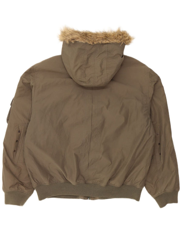 Wampum Veste matelassée à capuche pour homme UK 42 XL Kaki Coton