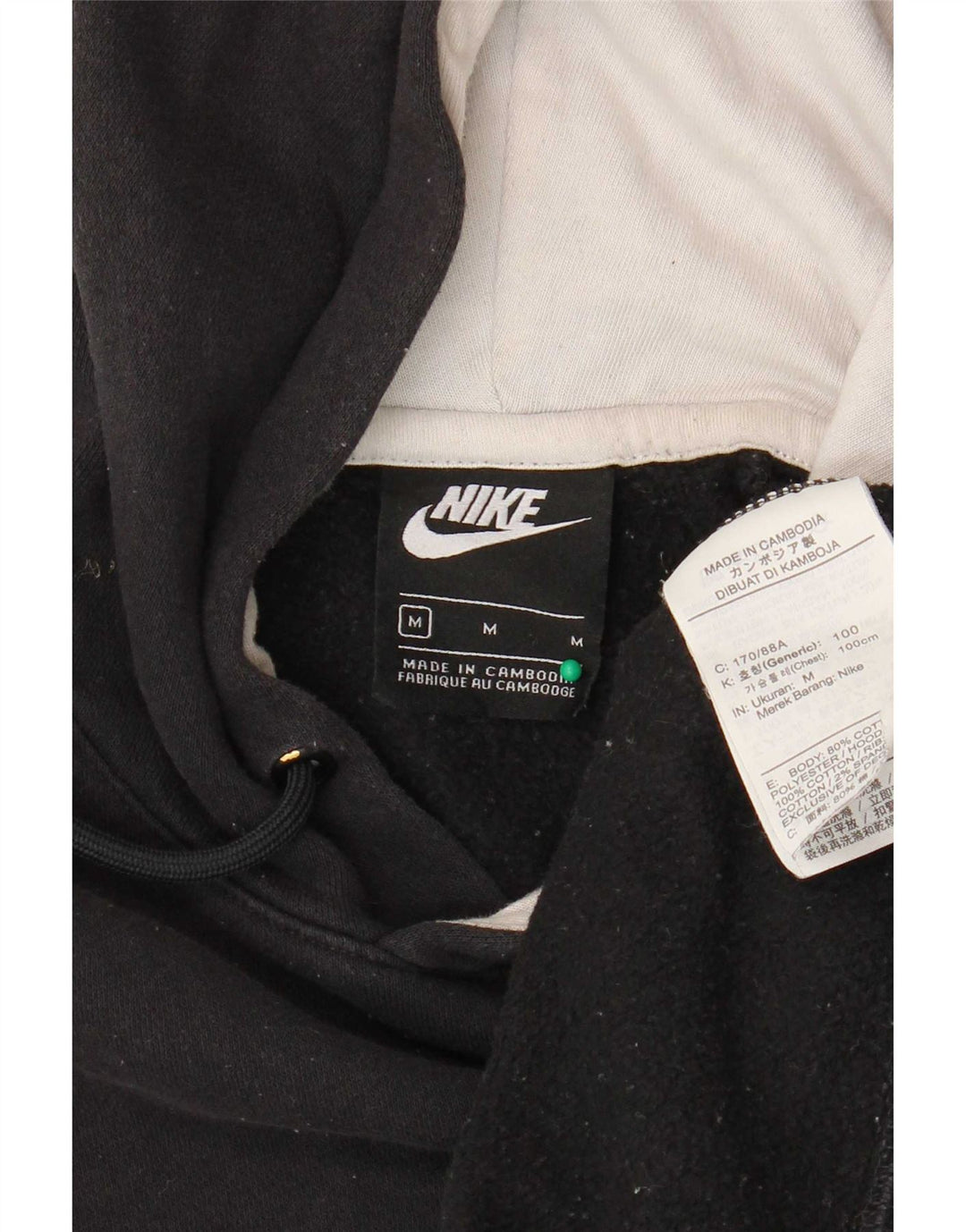Nike Pull à capuche graphique en coton color block noir moyen pour homme
