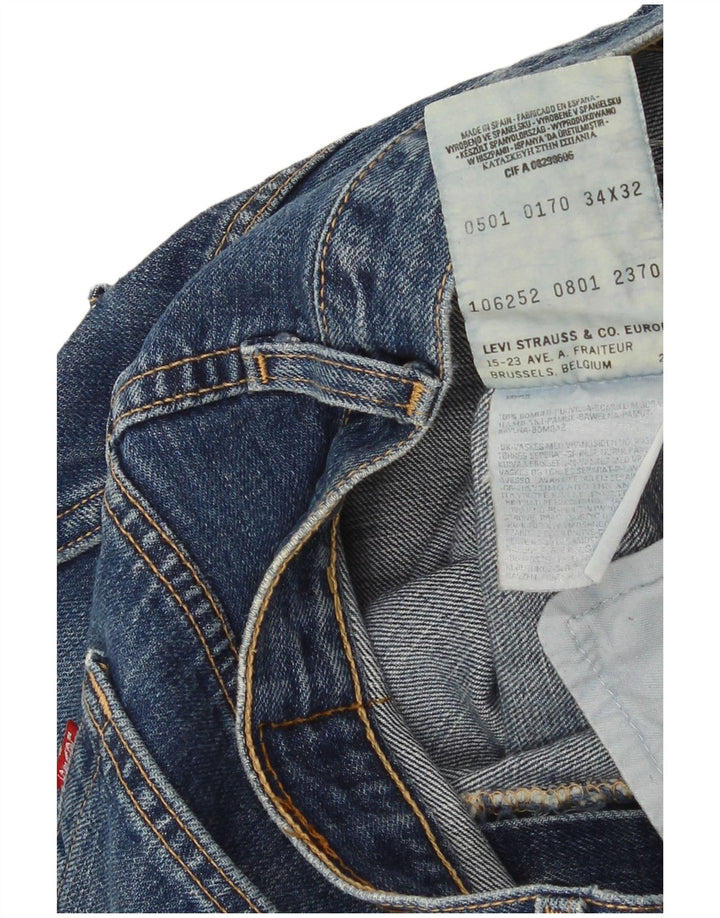 Levi's Mens Capri Jeans Taille 34 W34 L17 Bleu Coton