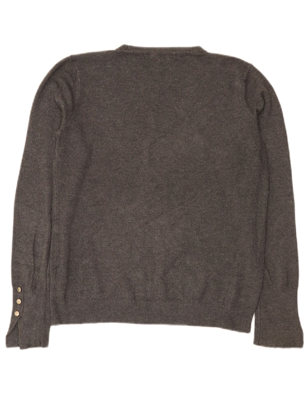 Zara Pull ras du cou pour femme UK 14 Large Gris Viscose