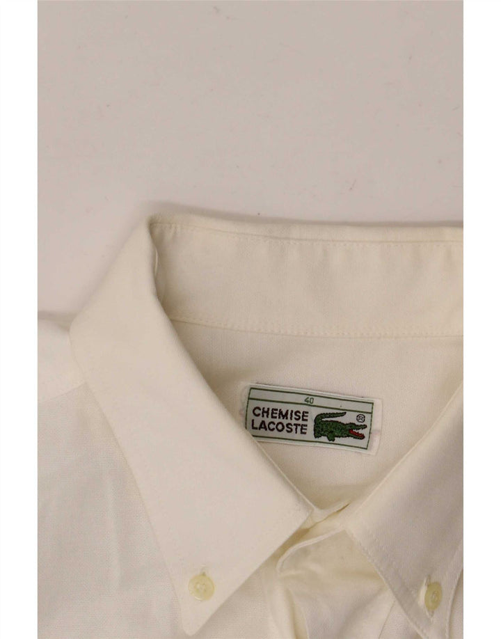 Lacoste Chemise à manches courtes pour hommes Taille 40 Coton blanc moyen