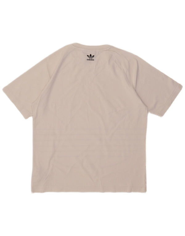 Adidas T-shirt graphique pour hommes, petit haut en coton blanc