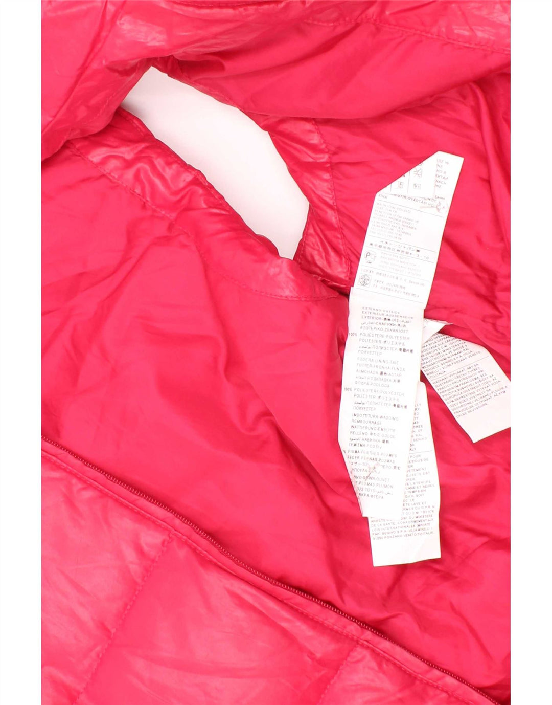 Benetton Gilet Rembourré Fille 8-9 Ans Grand Rose Polyester