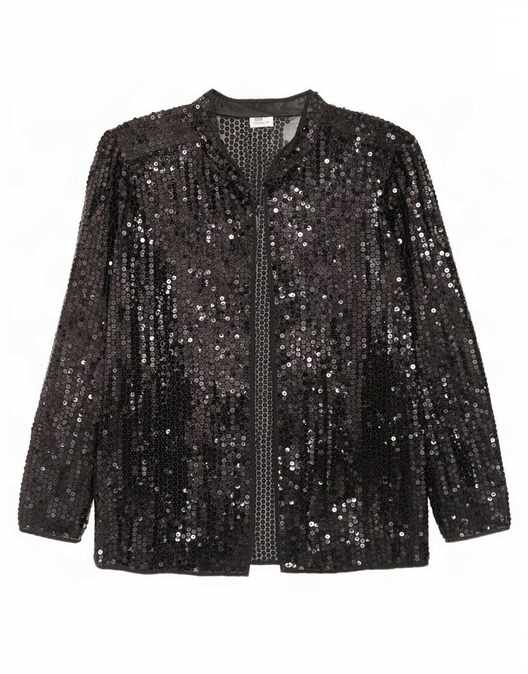Del Mod Haut Cardigan Transparent à Paillettes pour Femme EU 42 Grand Noir Polyester