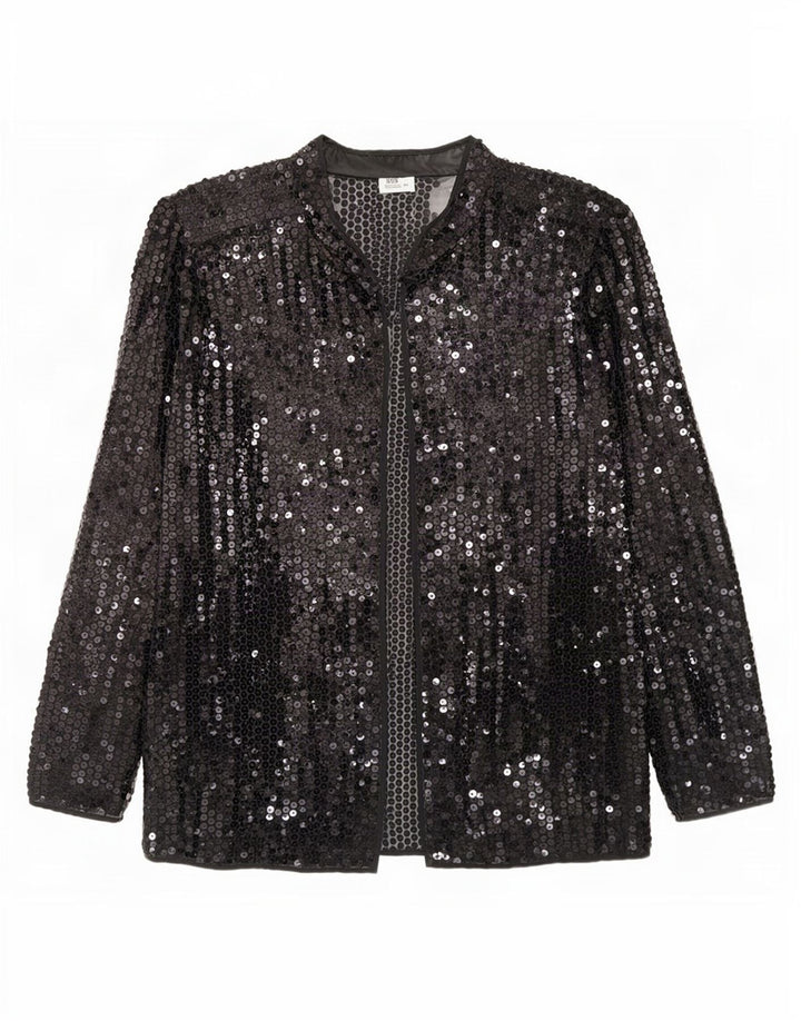 Del Mod Haut Cardigan Transparent à Paillettes pour Femme EU 42 Grand Noir Polyester