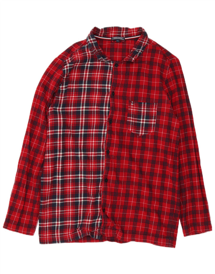 Tommy Hilfiger Chemise en flanelle homme rouge moyen à carreaux en coton