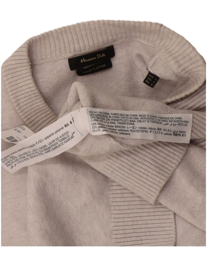 Massimo Dutti Pull ras du cou pour homme, grand gris, polyamide