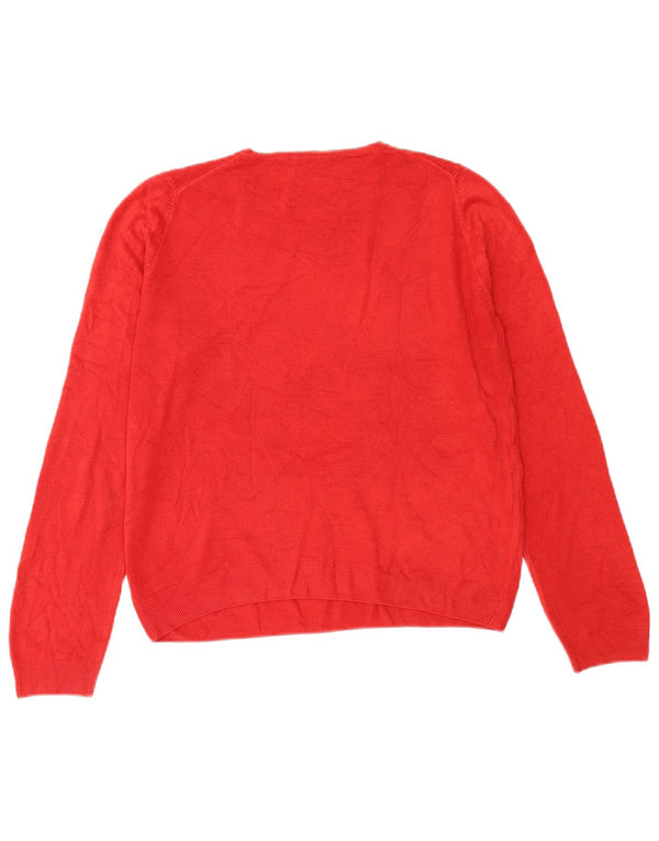 Marks & Spencer Pull à col rond pour femme UK 14 Large Rouge