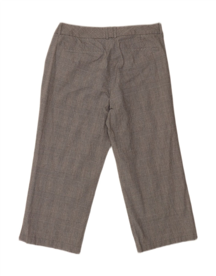 DOCKERS Womens Mid Rise Capri Trousers UK 12 Medium W32 L21 Grey Check Vintage Dockers and Second-Hand Dockers from Messina Hembry 