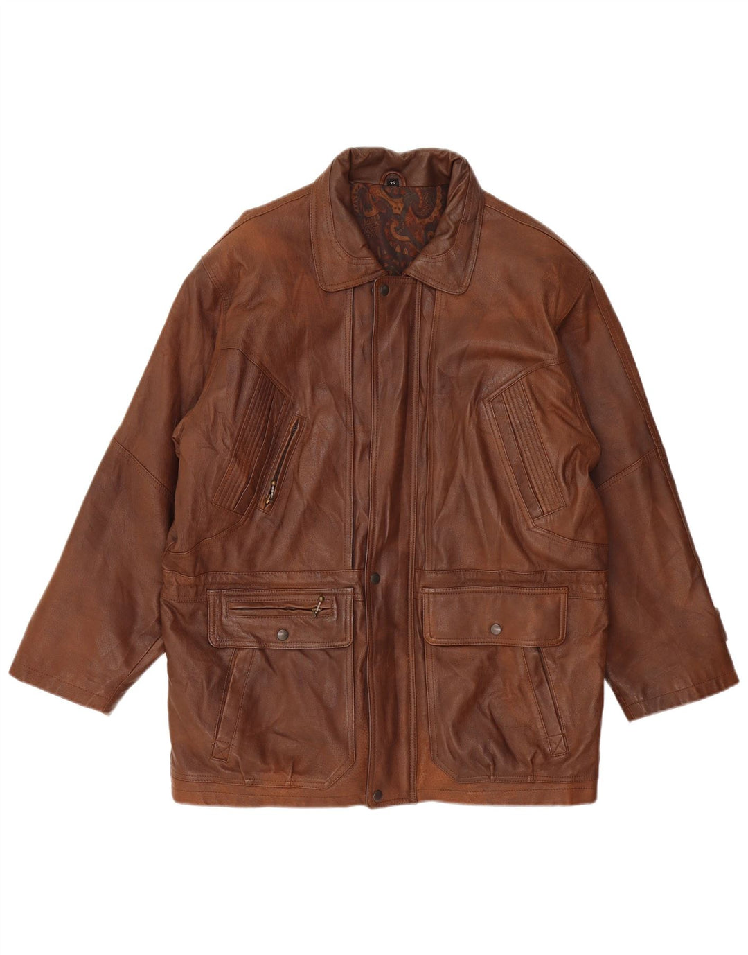 C&A Manteau coupe-vent en cuir pour homme UK 42 XL Cuir marron