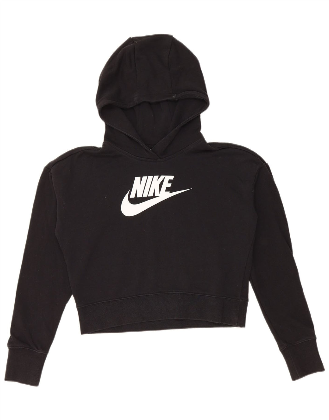 NIKE Pull à capuche court graphique pour fille 13-14 ans XL Noir Coton