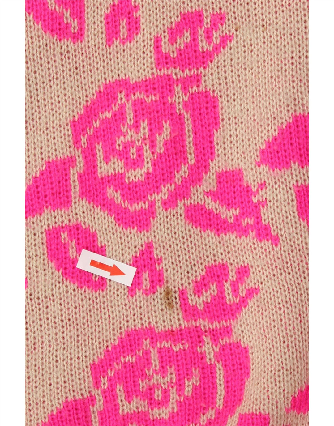 vintage Womens Crew Neck Jumper Pull UK 14 Moyen Rose Floral