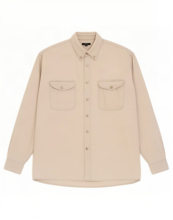 vintage Chemise en velours côtelé pour hommes Grand coton gris