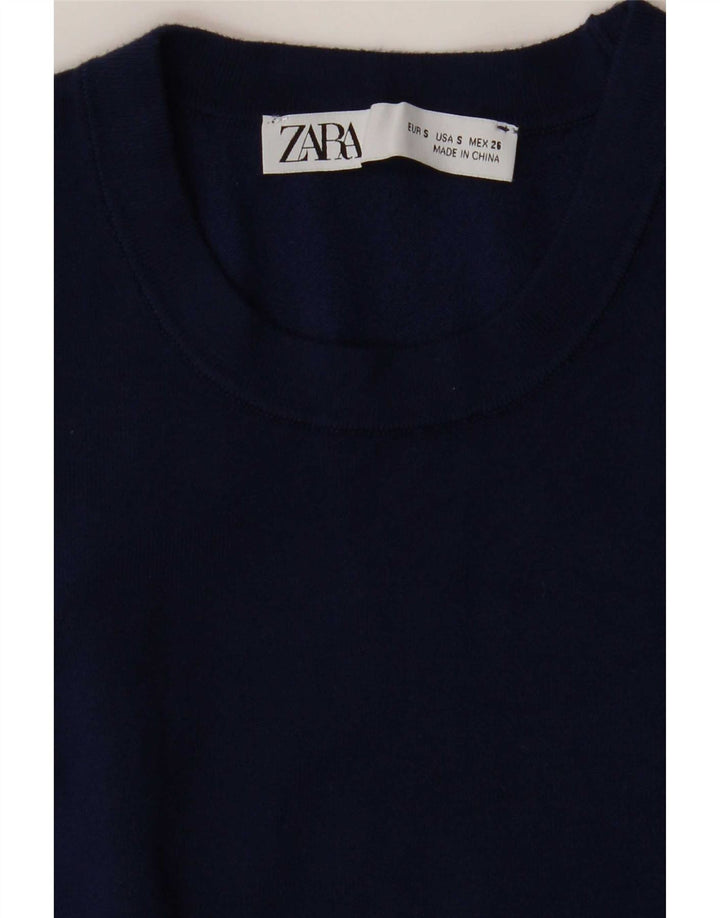 Zara Womens Vest Débardeur UK 10 Petit Bleu Marine