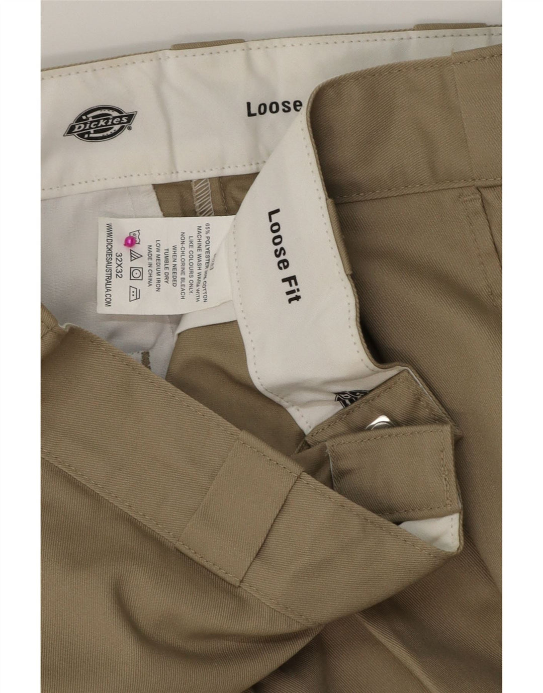 DICKIES Pantalon cargo coupe ample pour homme W32 L32 Beige Polyester