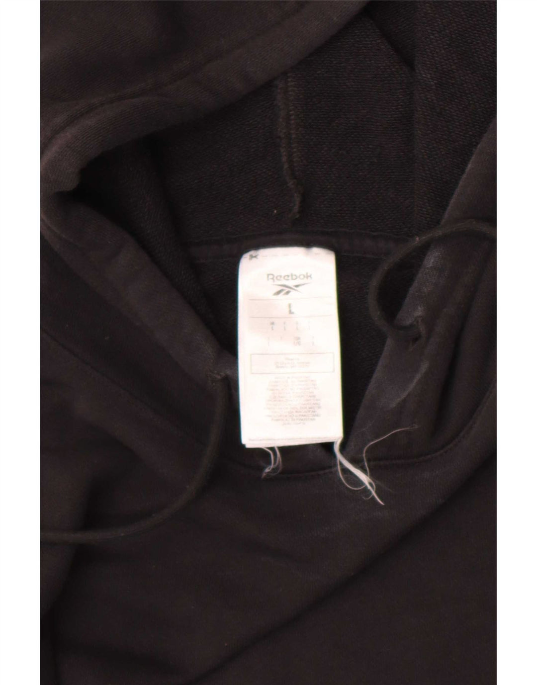 Reebok Pull à capuche pour homme Large Noir Coton