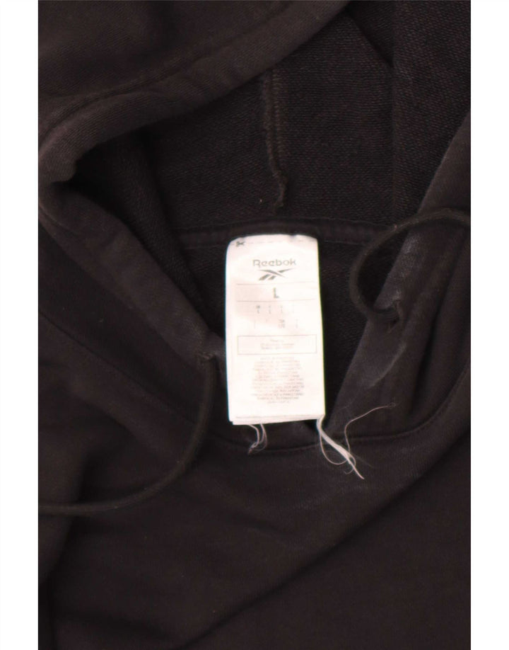 Reebok Pull à capuche pour homme Large Noir Coton