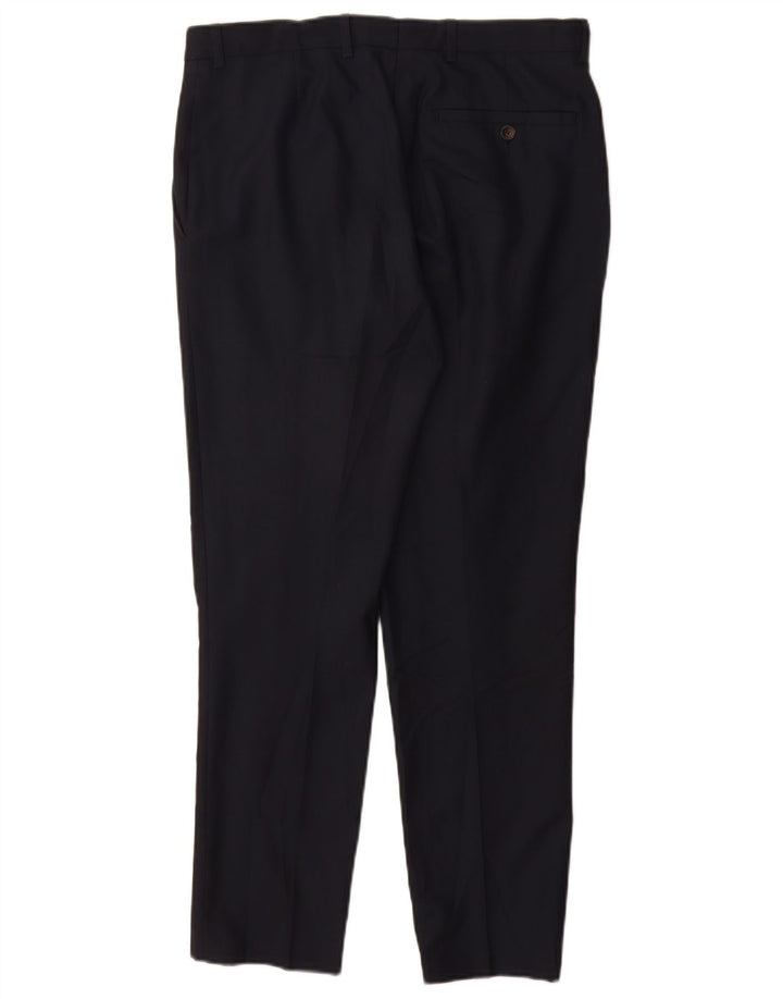 Marks & Spencer Pantalon de Costume Slim Homme W32 L29 Bleu Marine Polyester