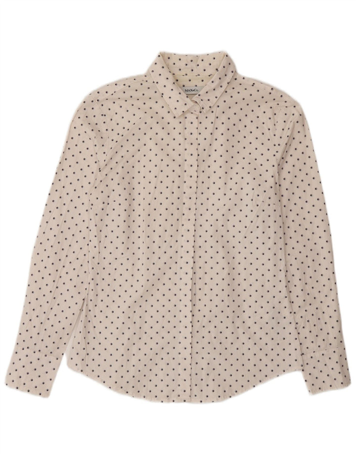 Max & Co. Chemise femme UK 10 Petit coton tacheté blanc