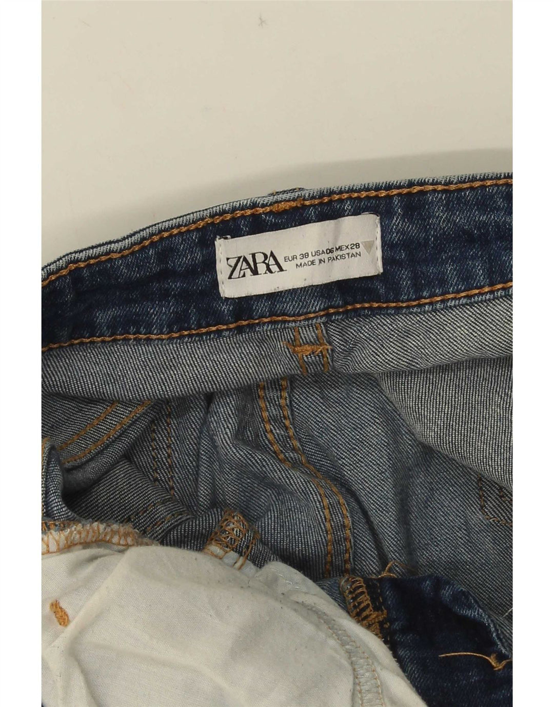 Zara Jean court bootcut pour femme EU 38 Small W28 L25 Bleu
