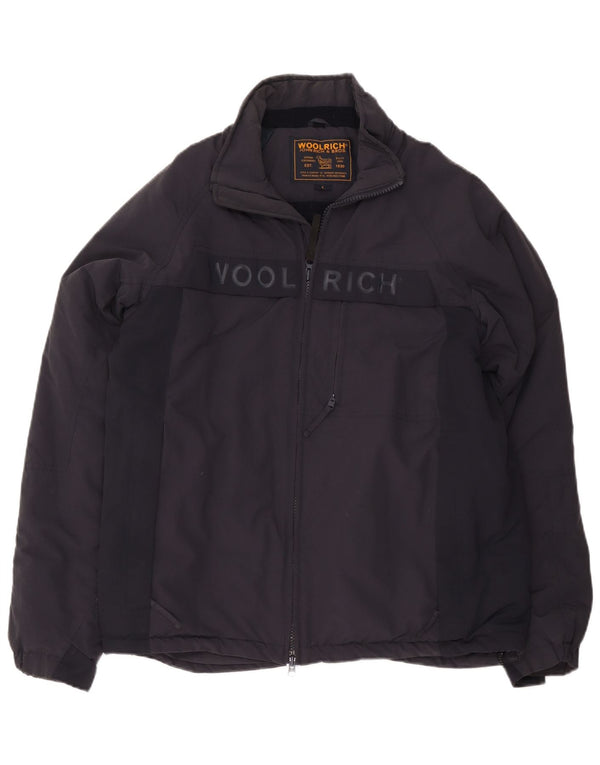 Woolrich Veste coupe-vent graphique pour homme UK 40 Large Bleu marine Nylon