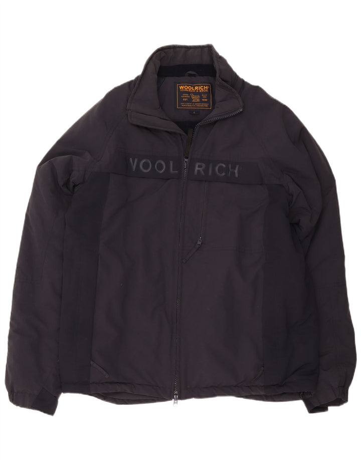 Woolrich Veste coupe-vent graphique pour homme UK 40 Large Bleu marine Nylon