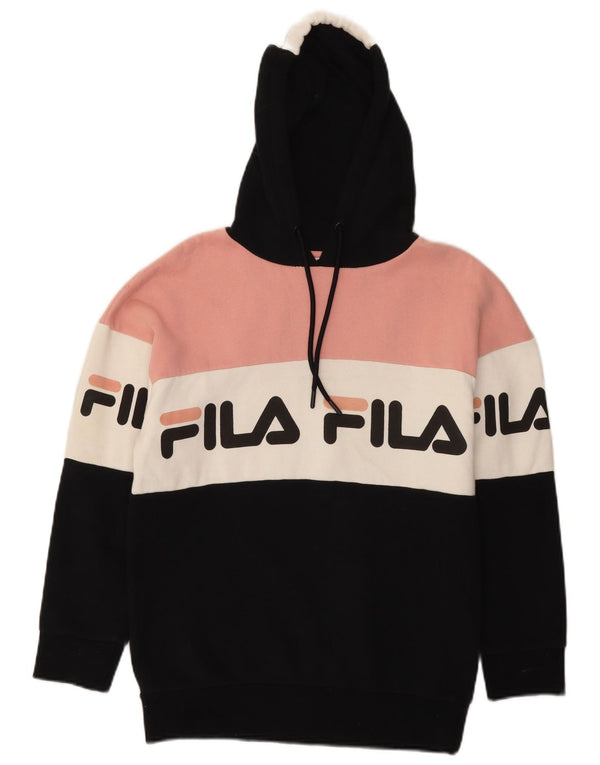 Fila Pull à capuche graphique pour femme UK 2 2XS Multicolore Colourblock
