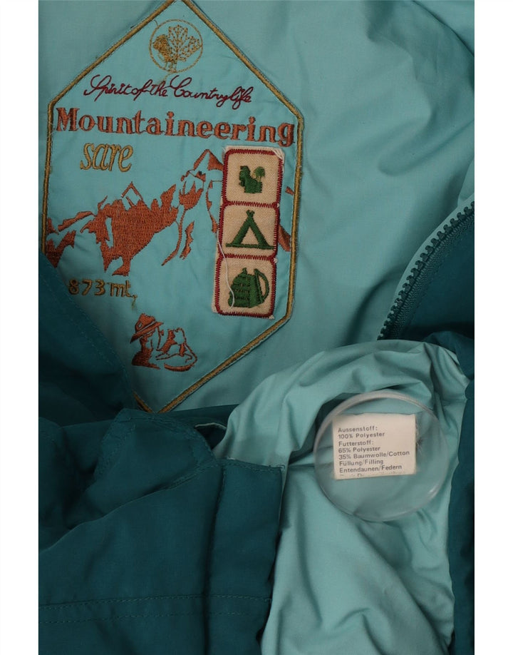 Veste rembourrée à capuche femme vintage UK 18 XL Bleu Polyester