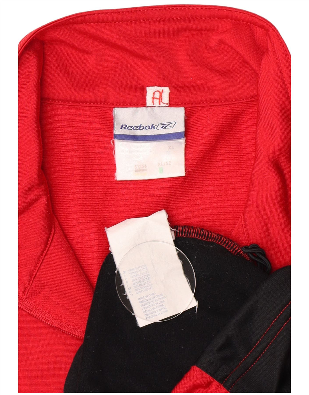 Reebok Veste de survêtement pour homme Large Rouge Colorblock Polyester