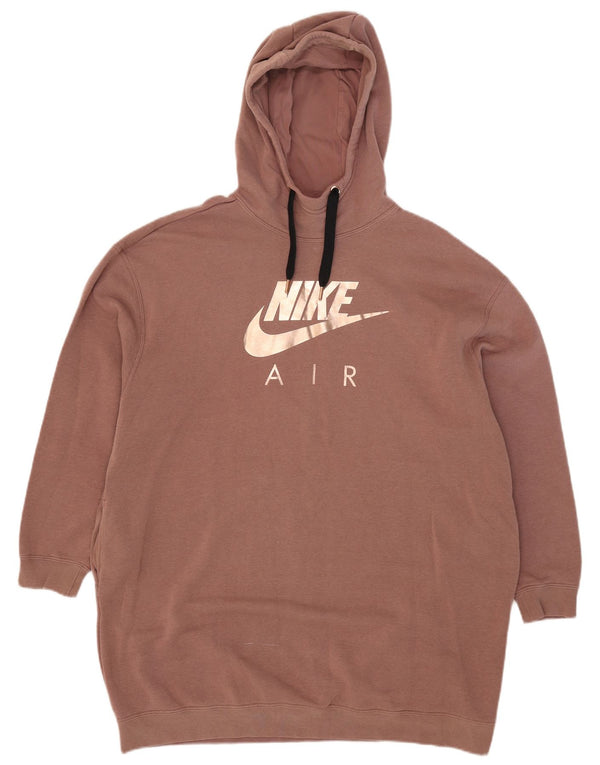 Nike Pull à capuche long surdimensionné pour femme UK 14 Marron moyen