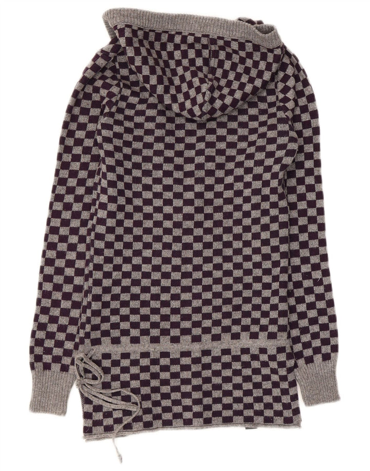 Converse Pull à capuche pour femme UK 10 Petite laine géométrique violette