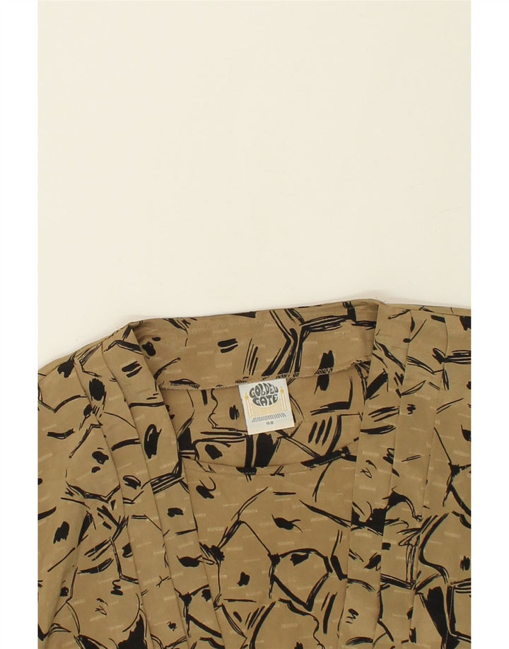 VINTAGE Womens Abstract Pattern Blouse Top IT 48 XL Beige Polyester Vintage Vintage and Second-Hand Vintage from Messina Hembry 